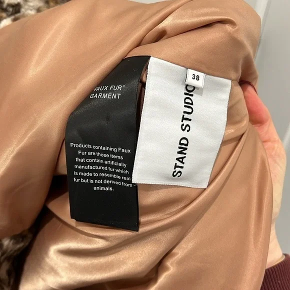 Stand Studio | Oversized Beige Leopard Sabi Coat - Size FR 38 - Picture 8 of 9